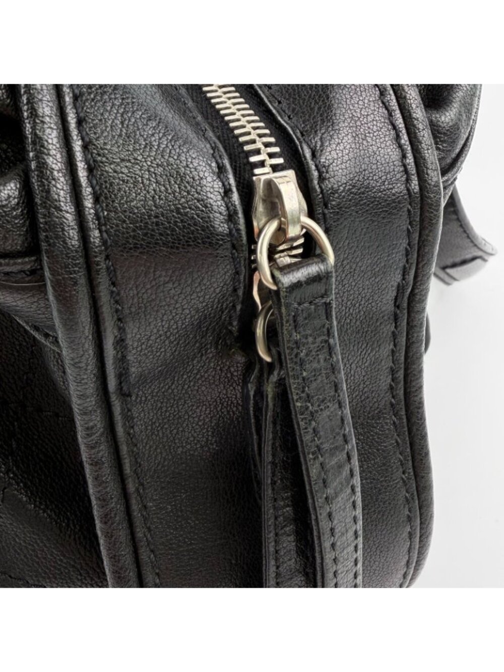 ★SOLD★ Chanel CC Logo Shoulder Bag Tote Black Leather 11 Vintage - Picture 13 of 15